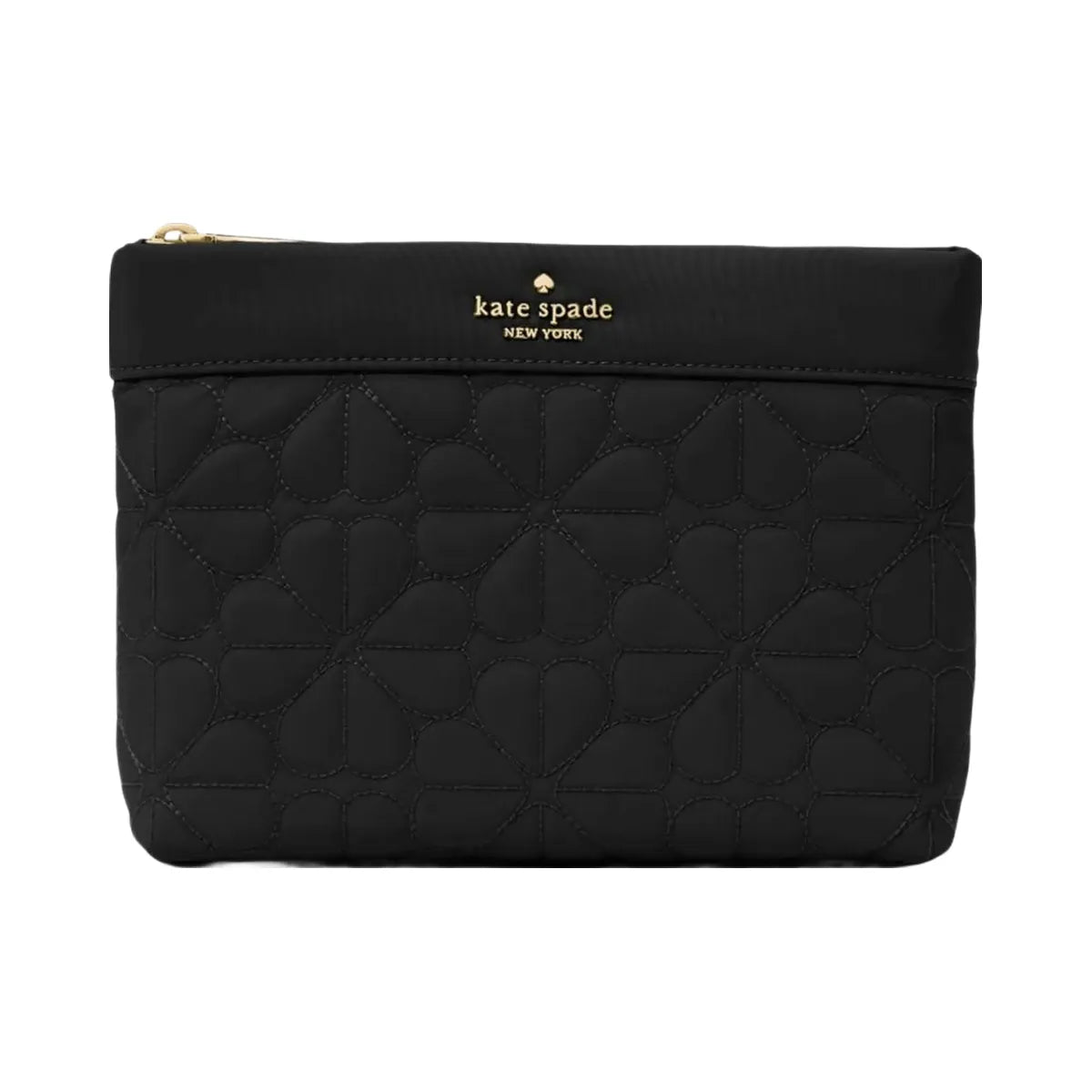 Kate Spade Flower Quilted Cosmetic Pouch Black