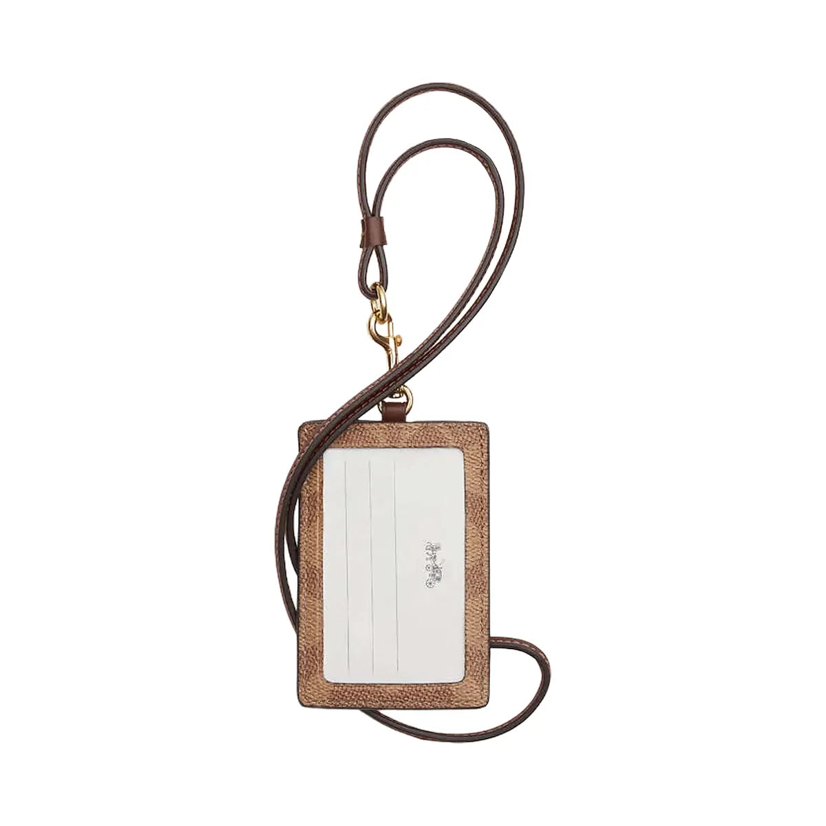 Coach Id Lanyard In Signaure Canvas Signature Canvas-Gold-Tan-Brown