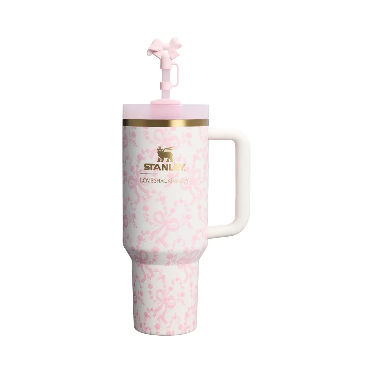 Stanley 1913 x LoveShackFancy Holiday Quencher H2.0 FlowState Tumbler (40OZ) Coquette Bow Chantilly