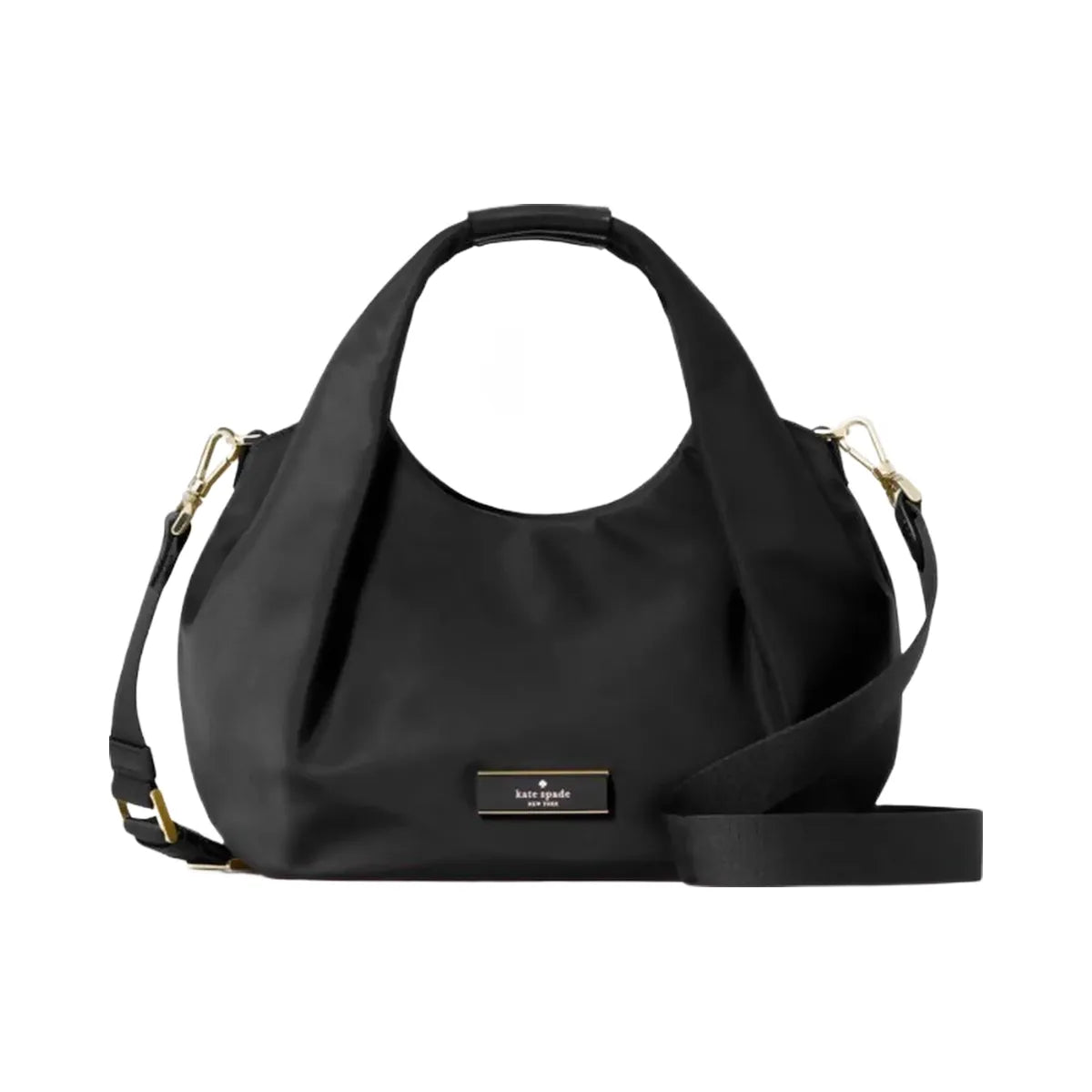 Kate Spade Carter Nylon Small Pleated Crossbody Black