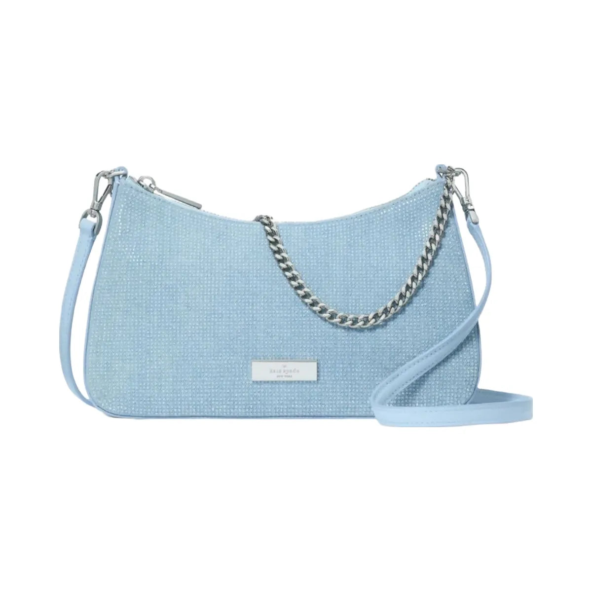 Kate Spade Margot Studded Denim Convertible Crossbody Blue Multicolor