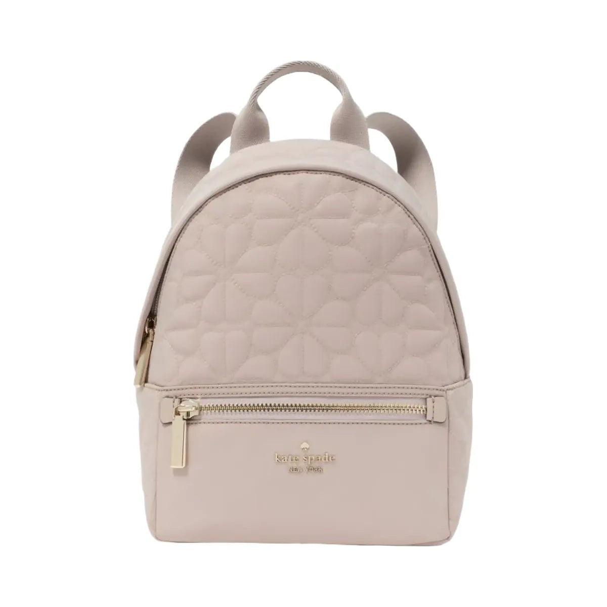 Kate Spade Flower Quilted Fabric Small Backpack Cozy Grey