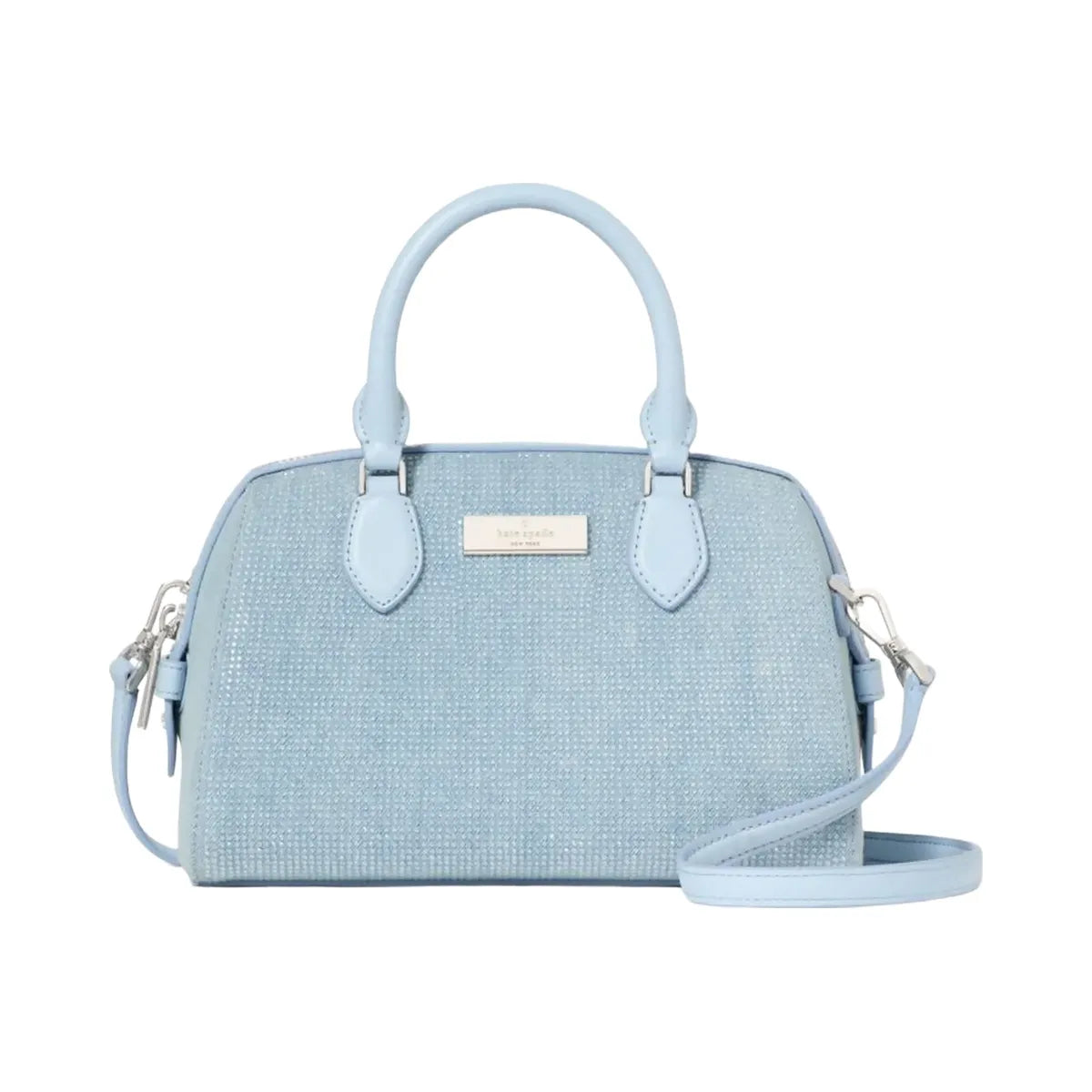 Kate Spade Madison Studded Denim Small Dolly Duffle Blue Multicolor
