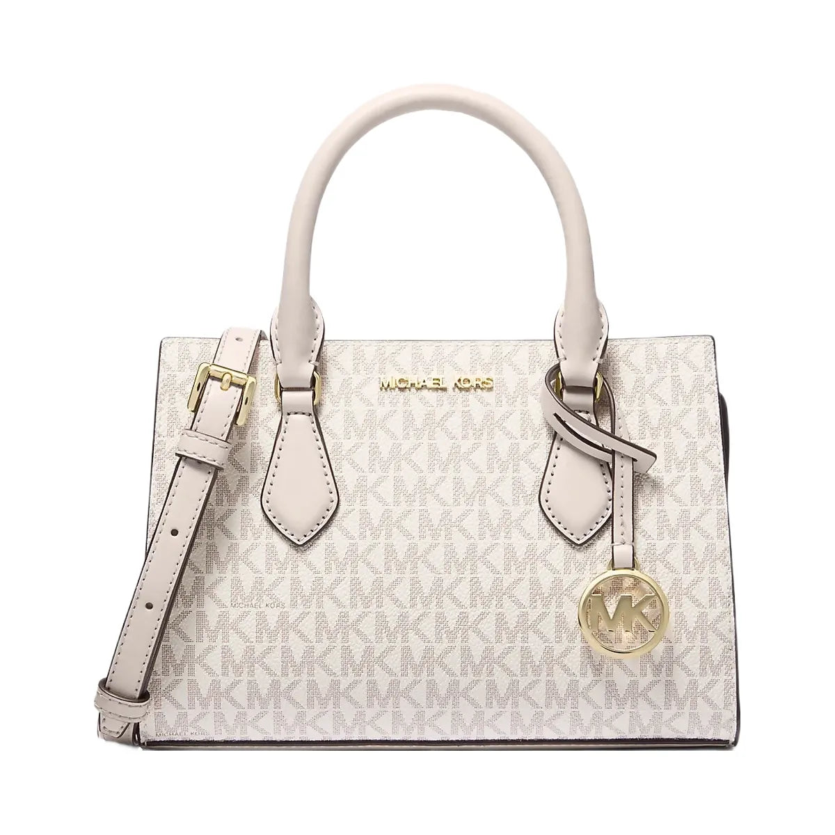 Michael Kors Sheila Small Signature Logo Satchel Vanilla