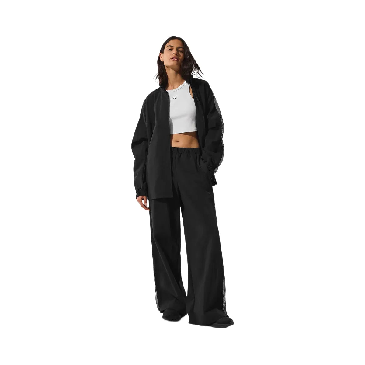 Alo Women's High-Waist Origin Wide Leg Track Pant - Black