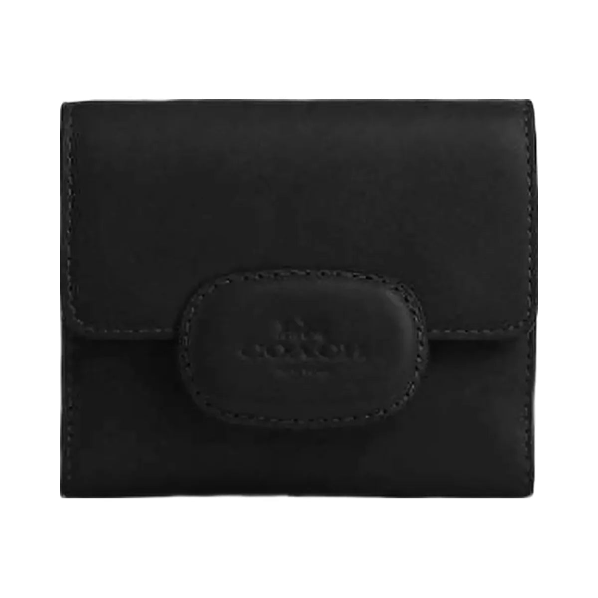 Coach Eliza Small Wallet Smooth Leather-Gunmetal-Black