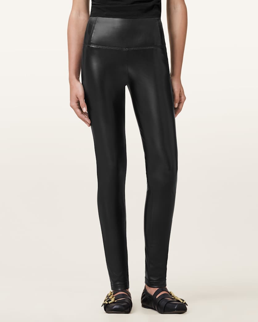 AllSaints Cora High Rise Faux Leggings Women's Black Women's