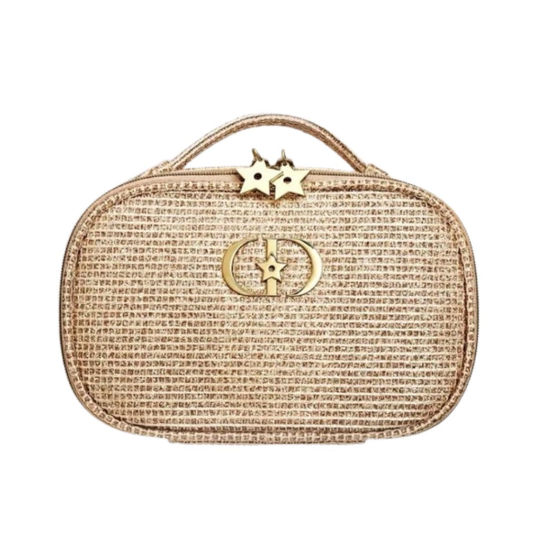 Dior Gold Makeup Bag