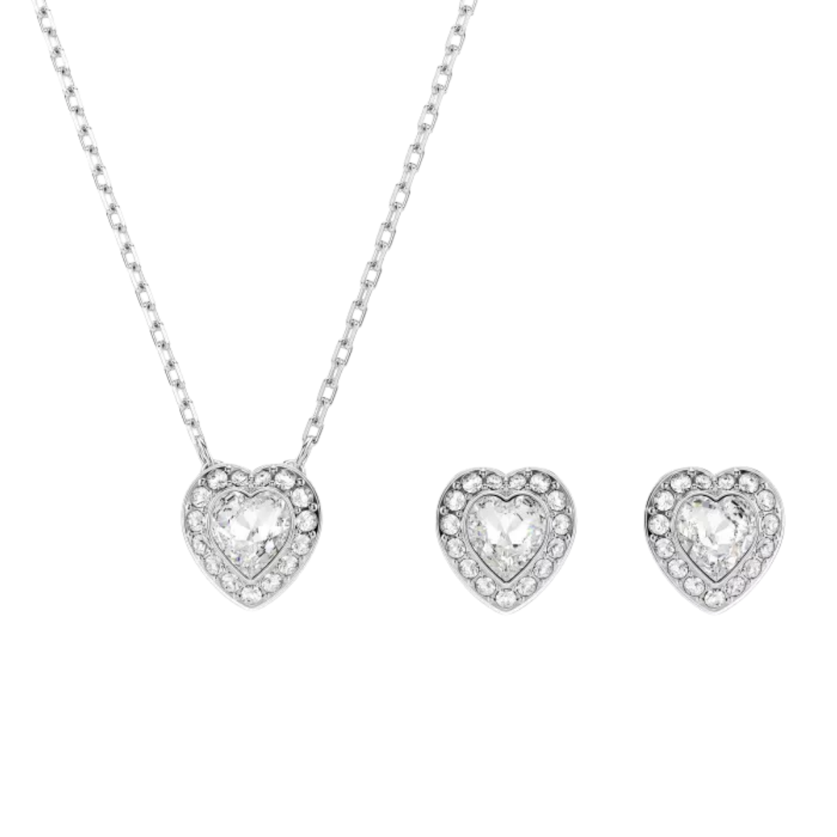Swarovski® Ss25 Capsule Women's Base Metal Set: Necklace + Earrings - Silver 5720849