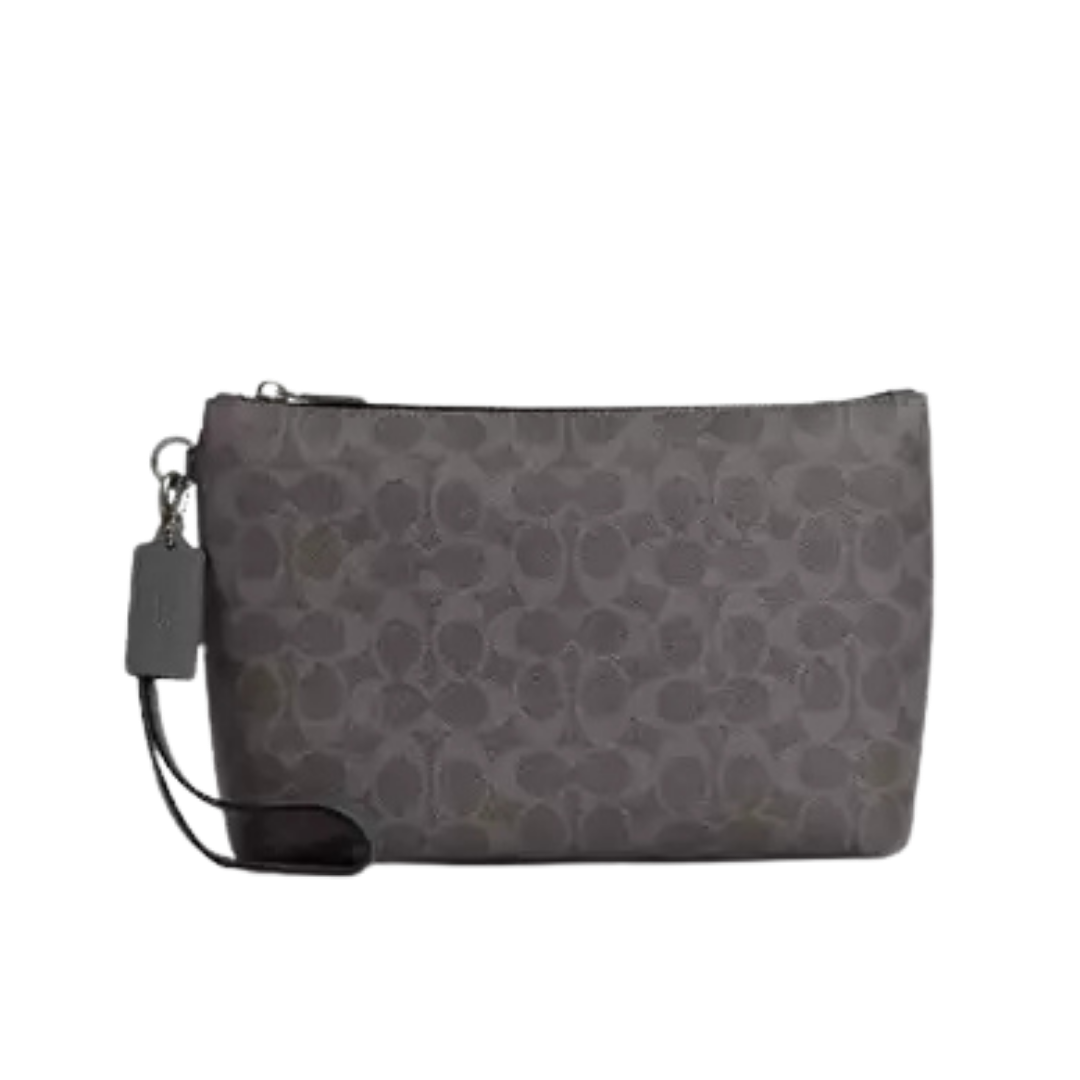 Pouch In Signature Canvas signature canvas/Gunmetal/Grey/Charcoal