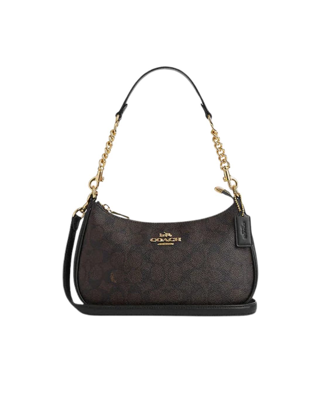 Coach Teri Shoulder Bag In Signature Canvas Signature Canvas-Gold-Walnut-Black