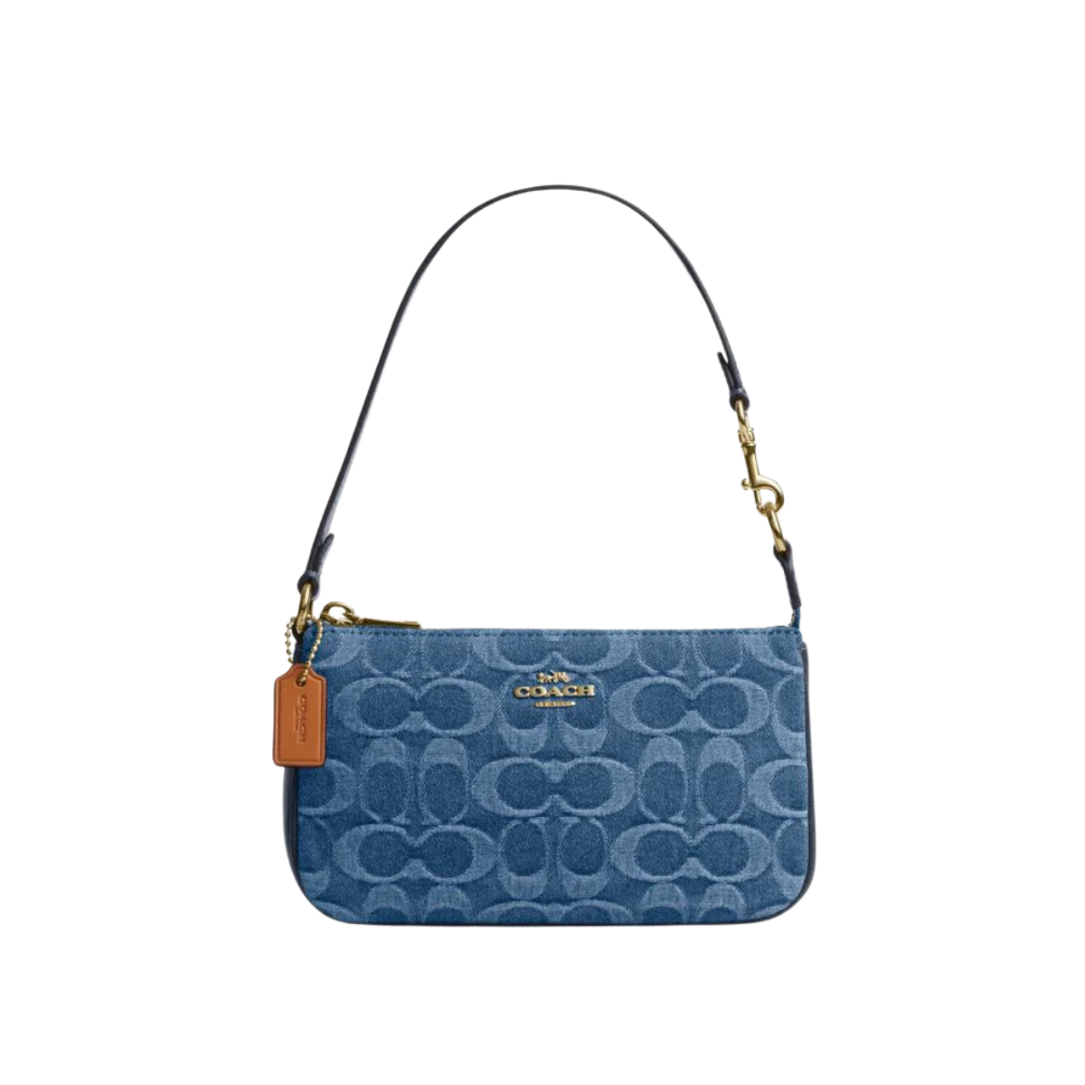 Coach Nolita 19 In Signature Denim Gold Indigo