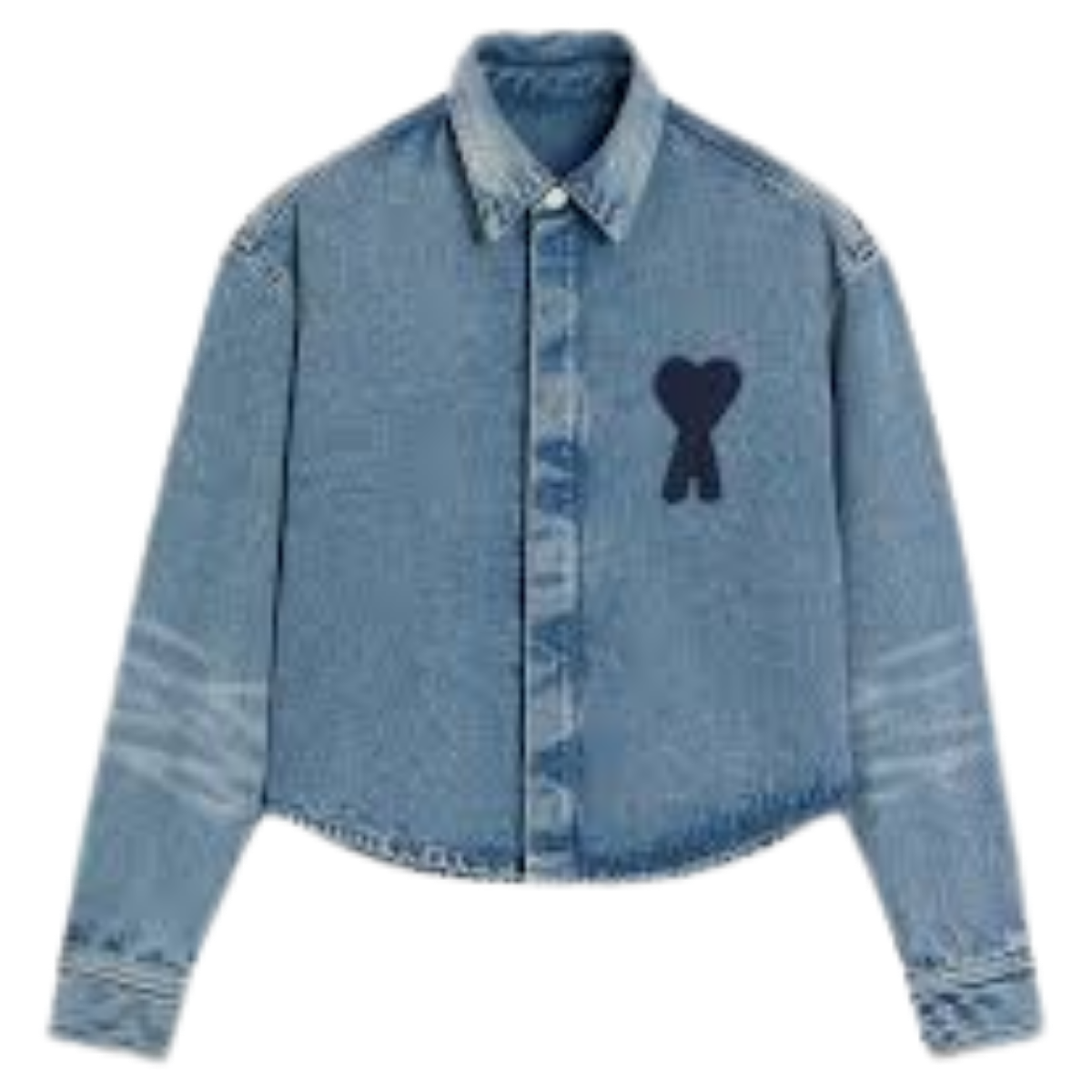 AMI Paris Women's ADC Cropped Denim Shirt blue