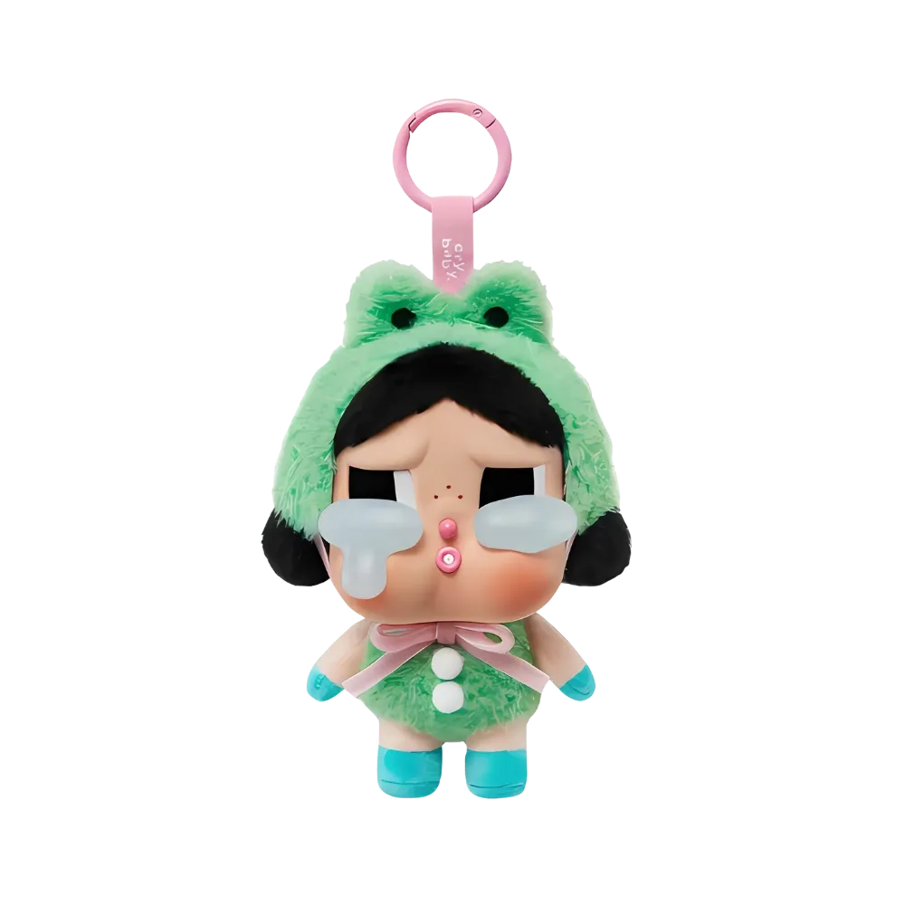 Pop Mart CryBaby Crying Again Series What A Frog Vinyl Face Plush