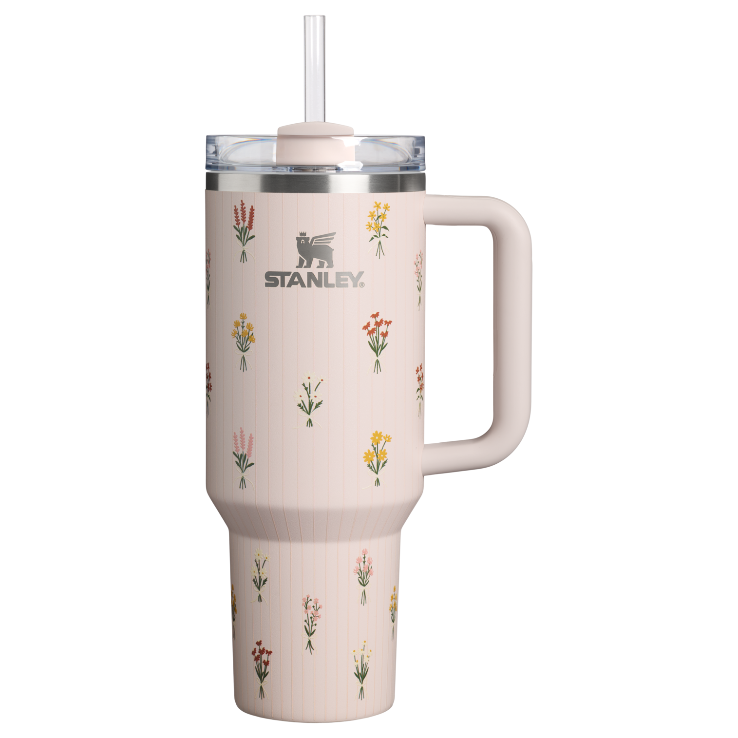 The Quencher H2.0 Flowstate Tumbler | 40 OZ Rose Quartz Bouquets