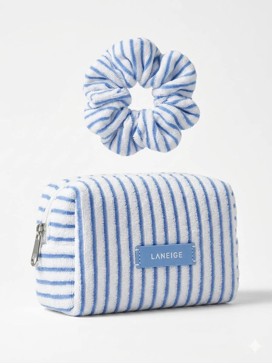 Laneige chic blue and white small cosmetic bag Combo