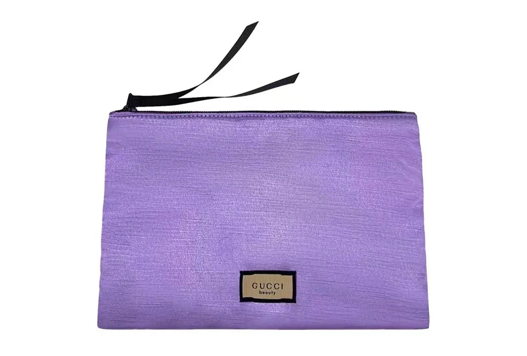 GUCCI Vintage Magnolia Makeup Bag, Pearlescent Violet with Floral Design, Limited Edition