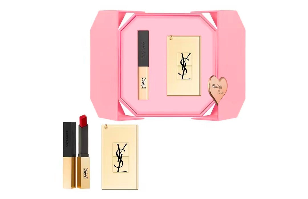 Ysl Saint Laurent Falling In Love Gift Set: Easy-To-Apply, Natural, Long-Lasting Makeup Set + High-End Makeup Mirror Mother'S Day Gift For Mom