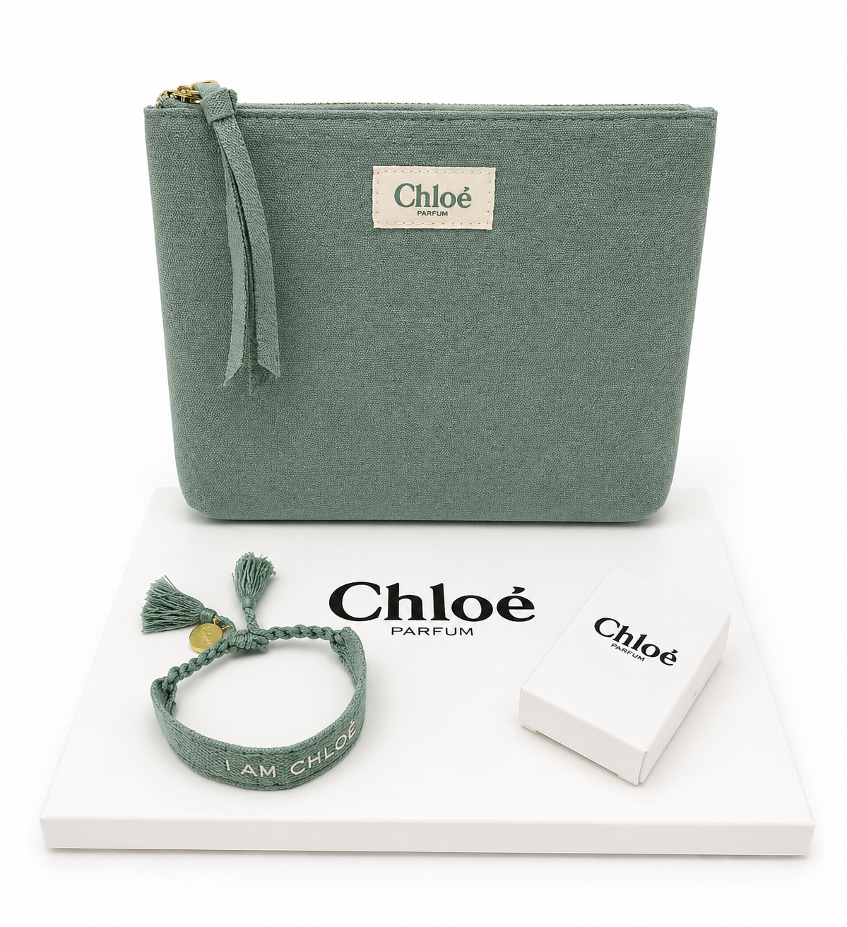 Green Chloe Makeup Bag Set