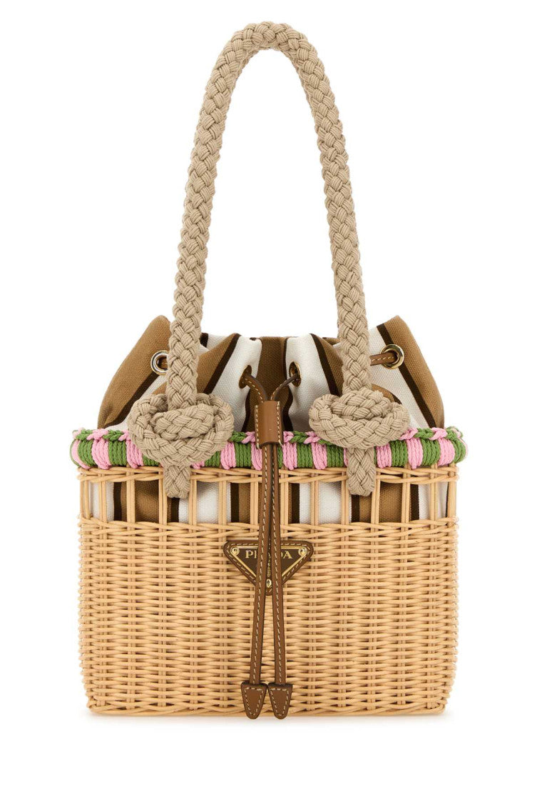 Natural Wicker Mini Bucket Bag