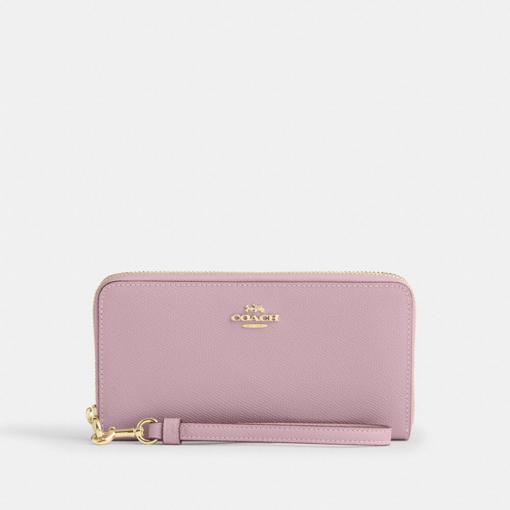 Coach Long Zip Around Wallet Gold Carnation