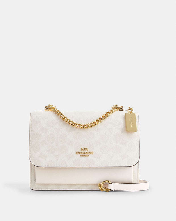 Coach Klare Crossbody Bag In Signature Canvas Signature Canvas-Gold-White-Chalk