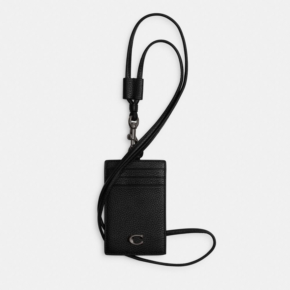 Coach Id Lanyard Black