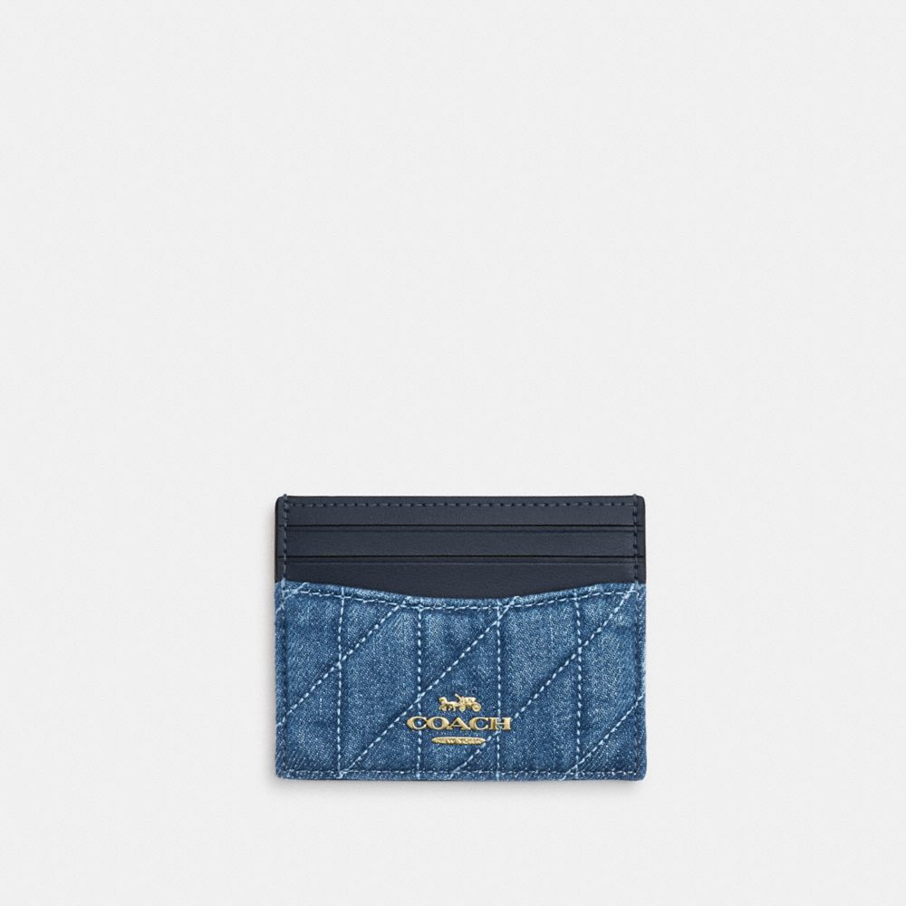 Slim Id Card Case In Regenerative Cotton With Quilting