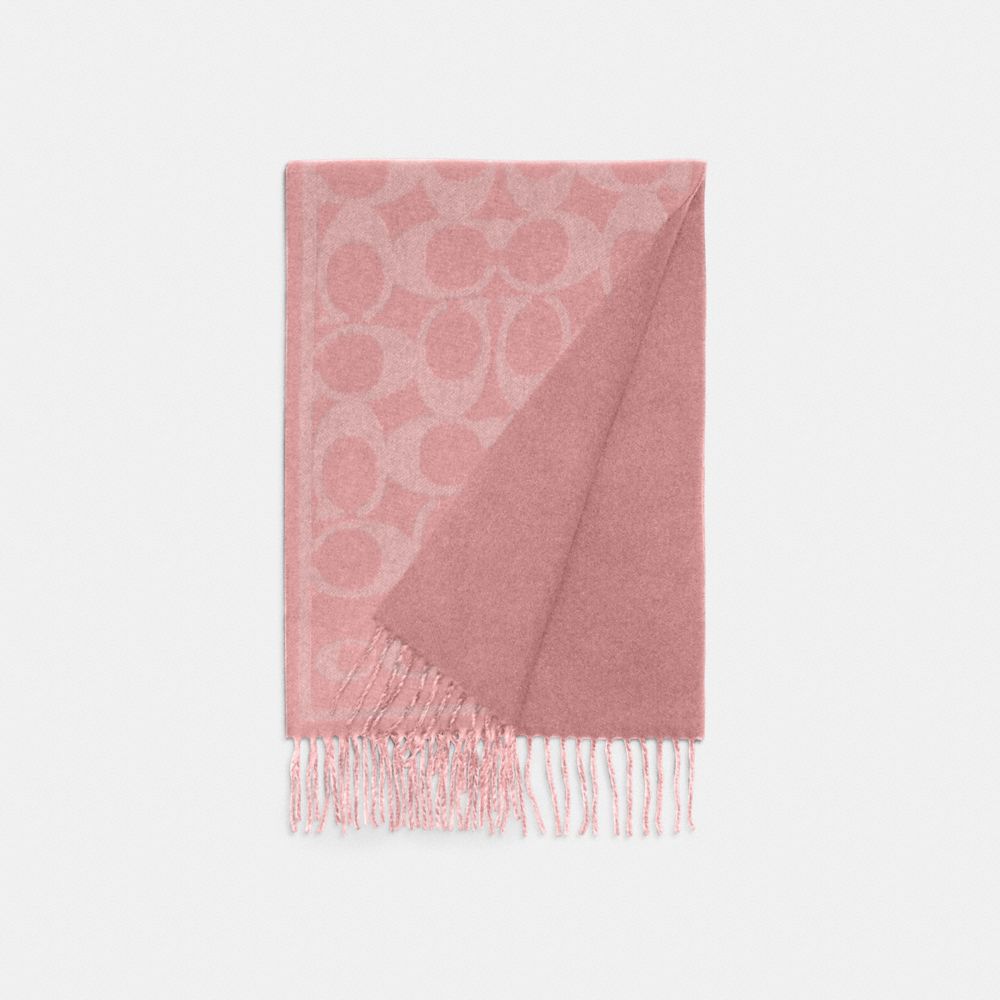 Coach Reversible Signature Cashmere Muffler True Pink