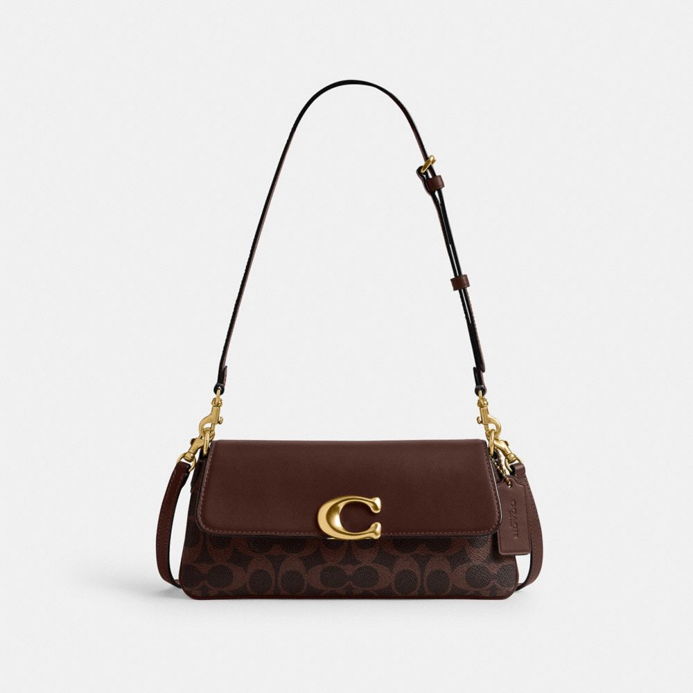 Coach Jet Shoulder Bag In Signature Canvas Brass Maple