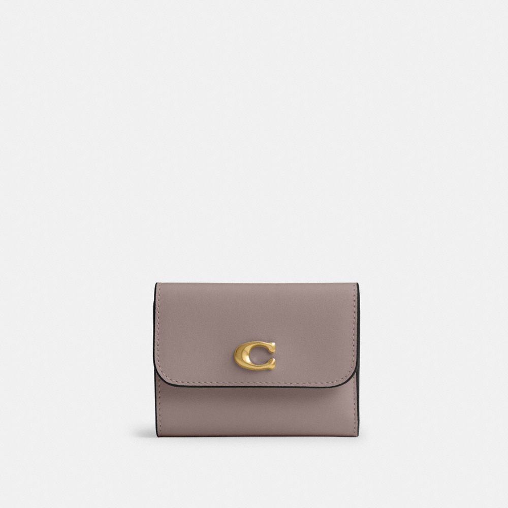 Coach Essential Card Holder Wallet In Colorblock Brass Ash Multi