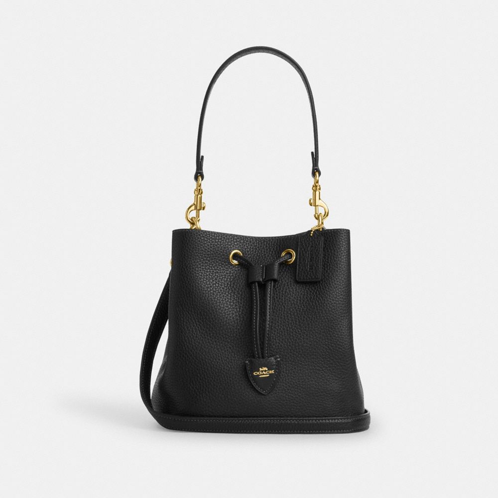 Coach Rowan Bucket Bag Gold Black