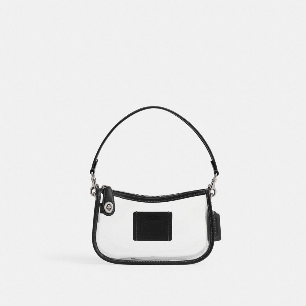 Coach Stadium Swinger Bag Silver Black