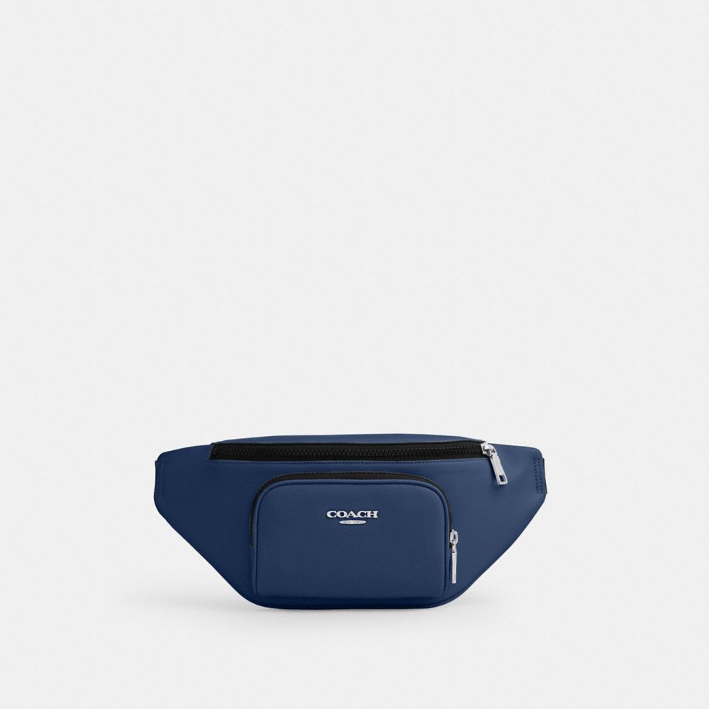Coach Racer Small Belt Bag Silver Deep Blue