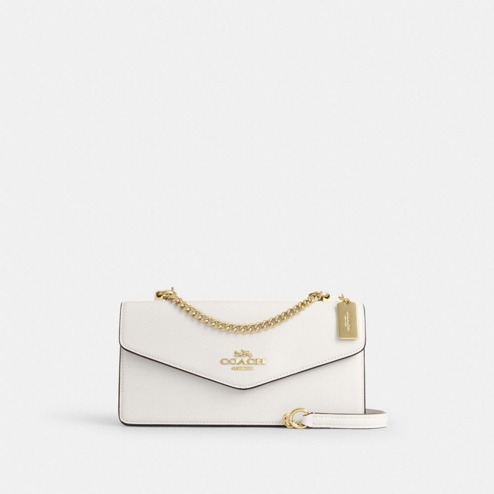 Coach Klare Envelope Crossbody Bag Gold Chalk