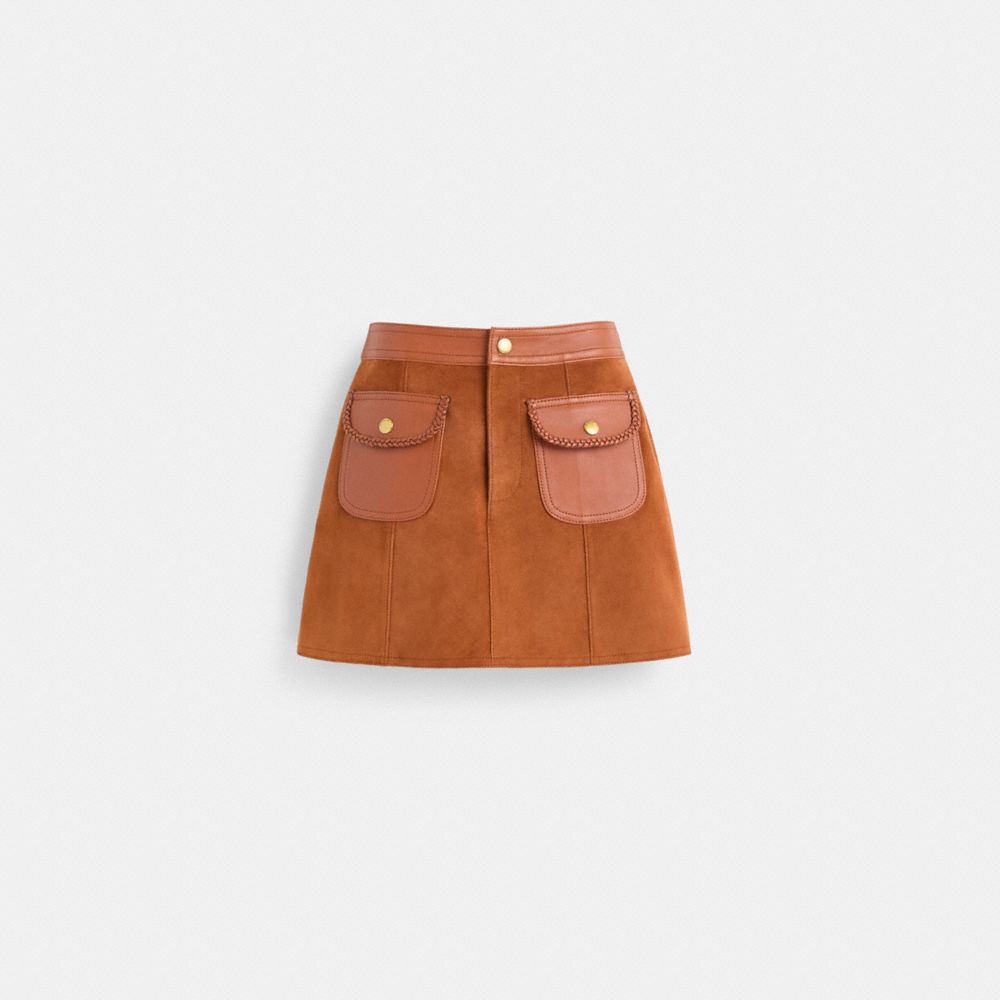 Restored Braided Suede Mini Skirt