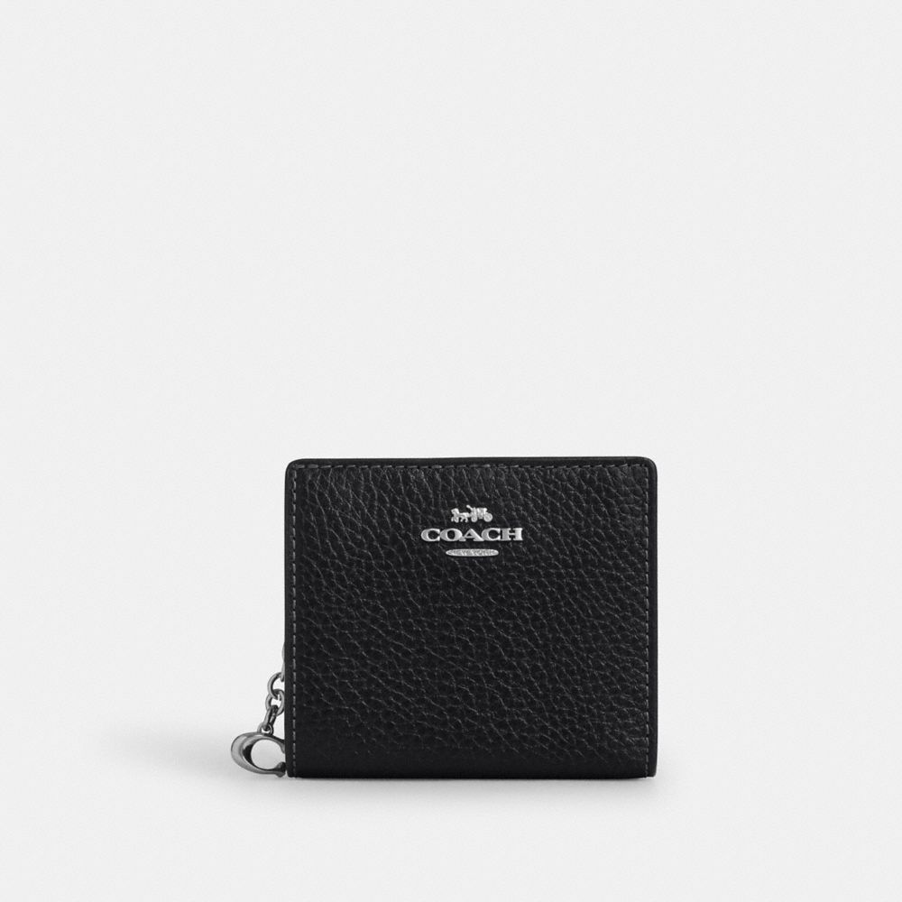 Coach Snap Wallet Silver Black