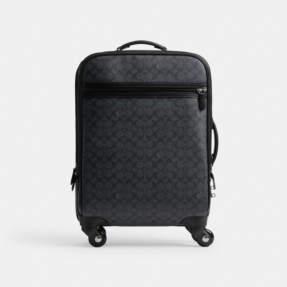 Coach Wheeled Carry On In Signature Canvas Charcoal