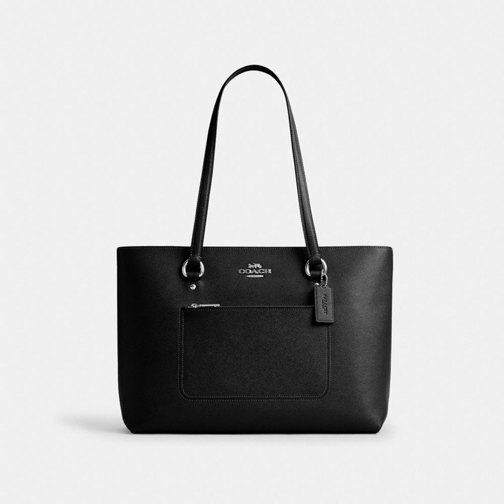 Coach Station Tote Bag Silver Black