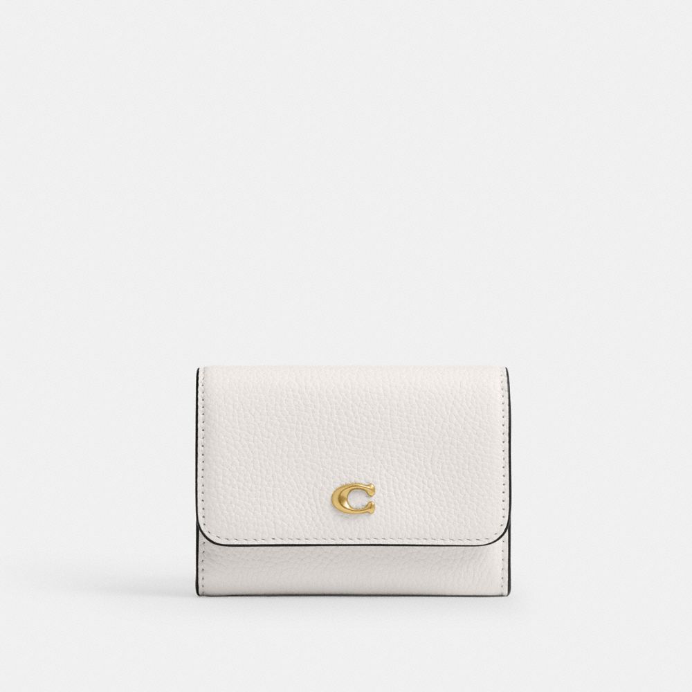 Coach Essential Flap Card Case Brass Chalk
