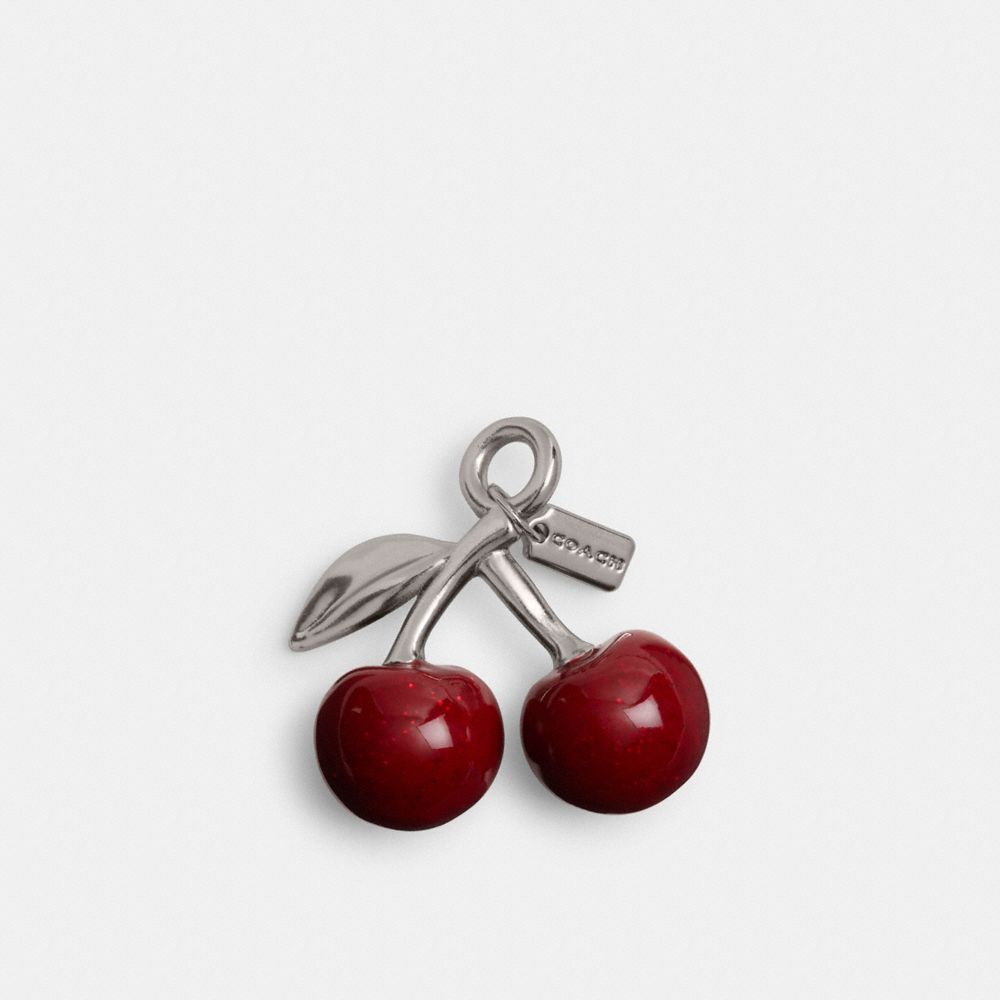 Coach Small Cherry Shoe Charm Silver Red