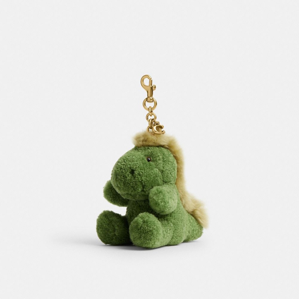 Coach Little Rexy Bag Charm In Shearling Brass Multi