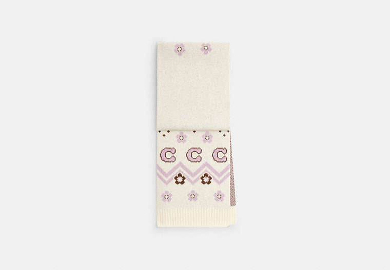 Fair Isle Print Knit Muffler