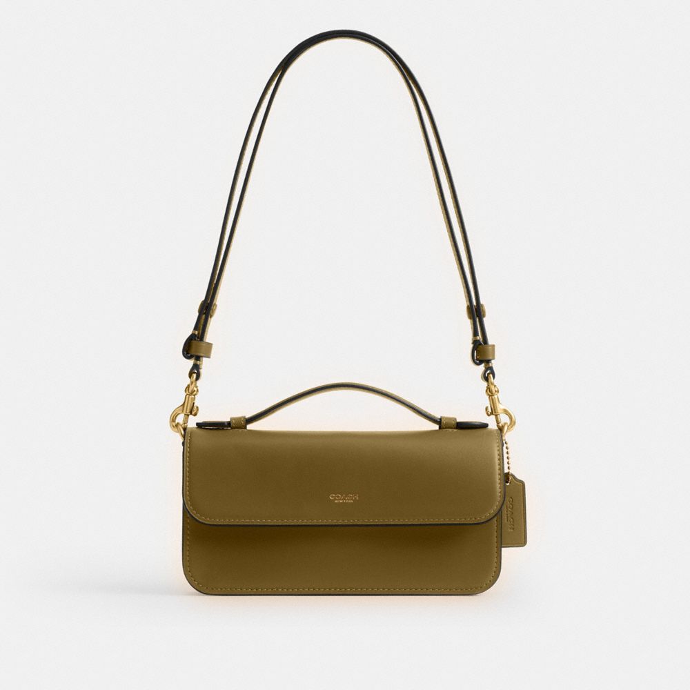 Coach Elora Top Handle Crossbody Bag Brass Muted Olive