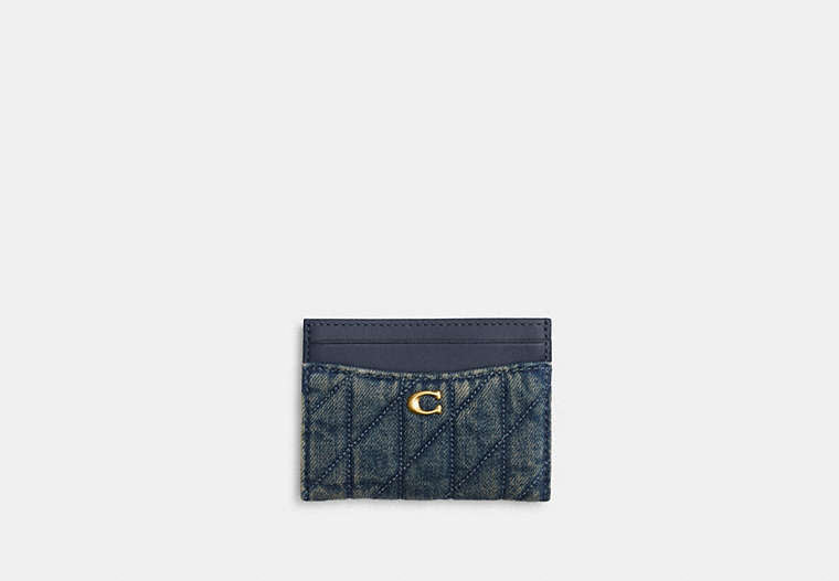 Essential Card Case In Regenerative Cotton Denim With Quilting