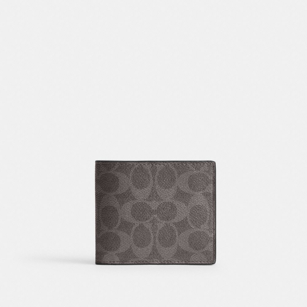 Coach 3 In 1 Wallet In Signature Canvas Grey Signature