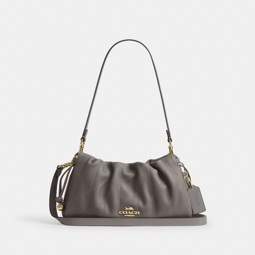 Coach Faye Shoulder Bag With Quilting Gold Slate