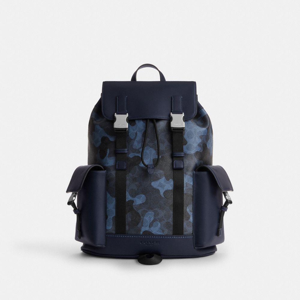 Coach Clark Backpack In Signature Camo Print Silver