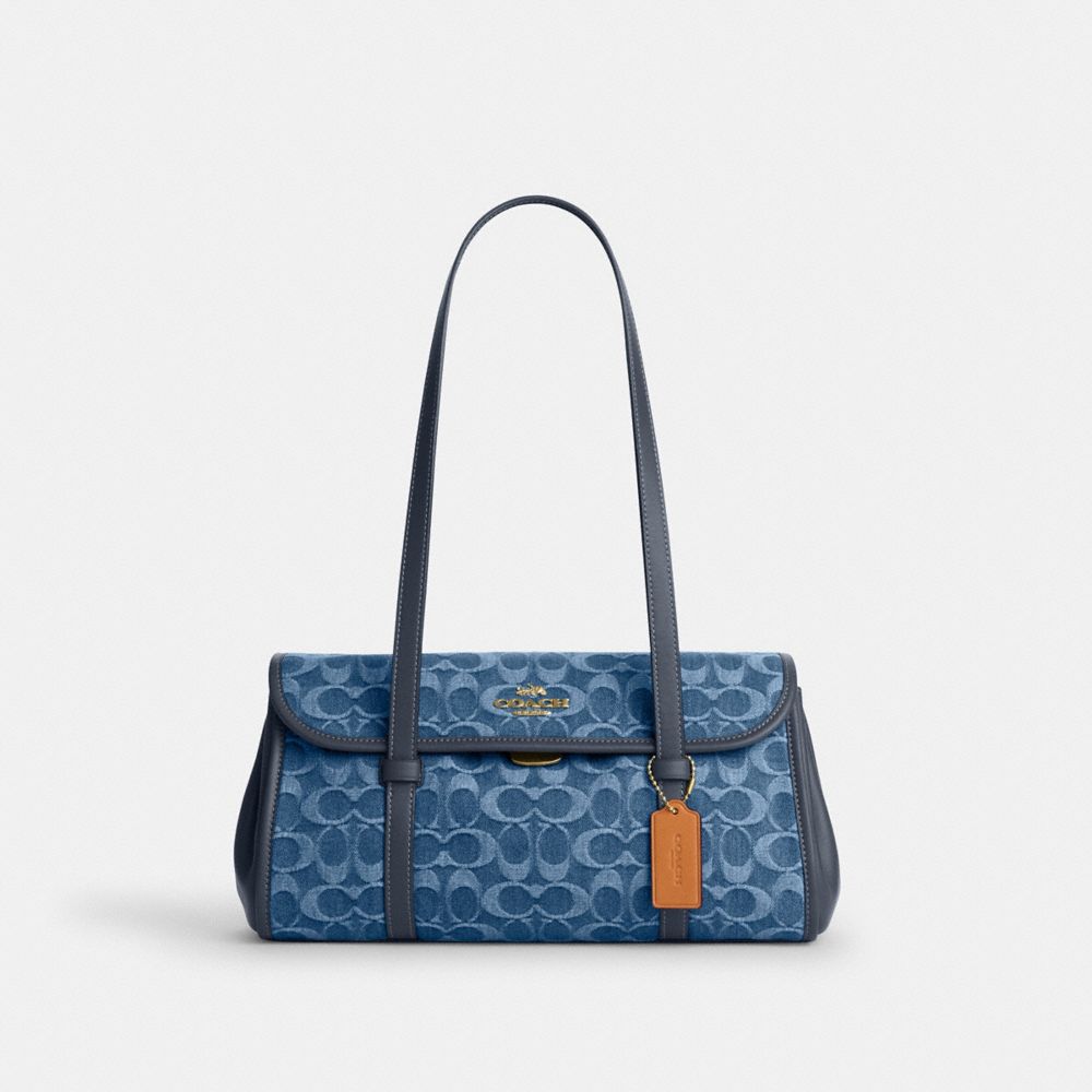 Bridget Flap Shoulder Bag In Signature Denim