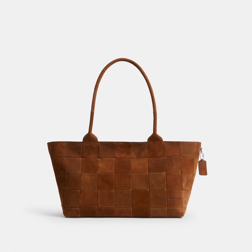 Coach Alter/Ego Large Tote Bag In Upcrafted Suede Warm Brown